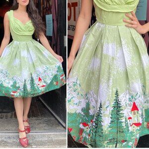 Scenic Green A-Line Dress